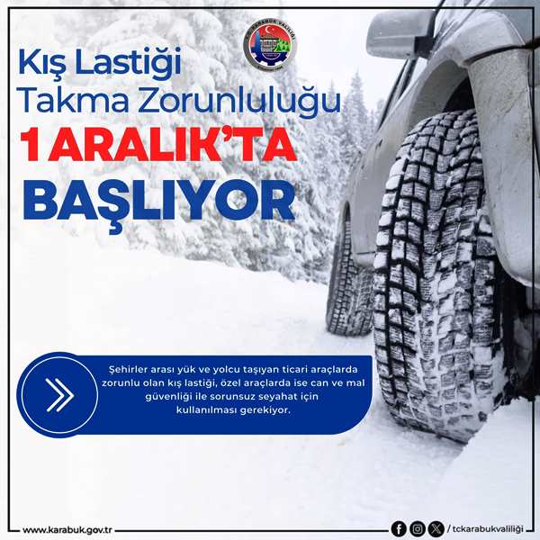 Kış Lastiği Zorunluluğu 1 Aralık'ta Başlıyor.